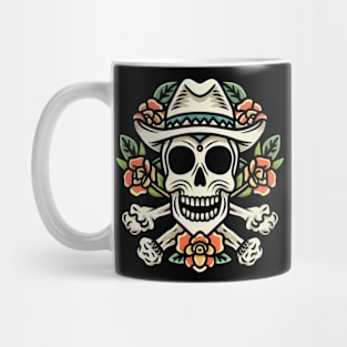 Traditional Cowboy Skull tattoo art Mug